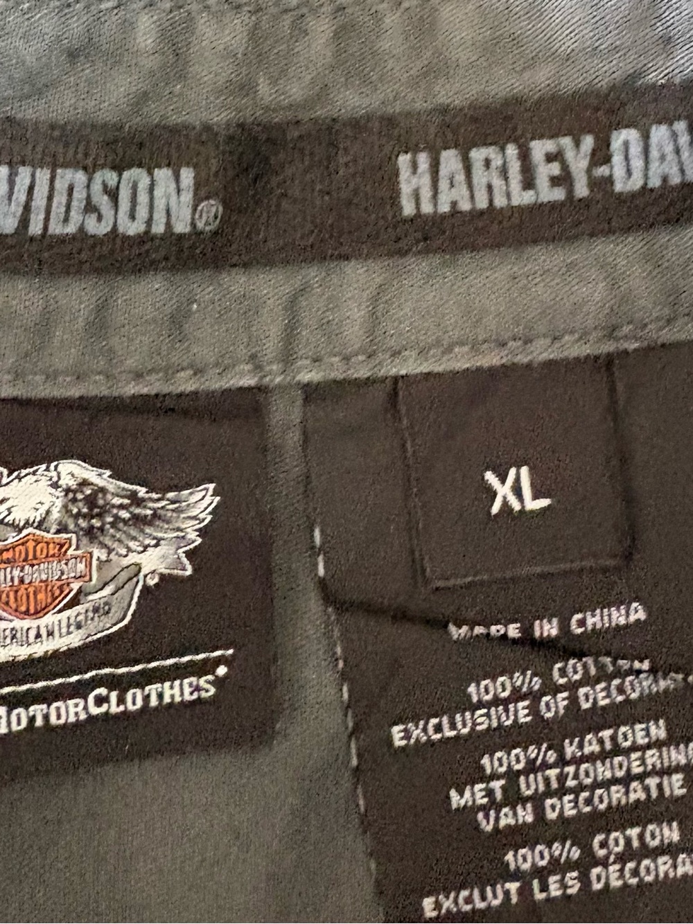 Harley-Davidson Shirt Mens XL Button-Up Short Sleeve Skull Wings Motorcycle - Picture 5 of 5
